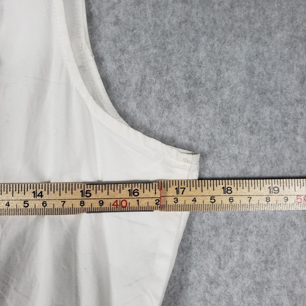 A New Day Women's White Square Neck Button Front Midi Dress w/ Belt SZ 8 Pockets - Picture 9 of 10